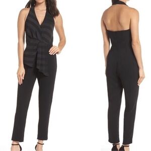 Harlyn V-Neck Stripe Top Halter Neck Jumpsuit NWOT